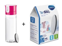Filtračná fľaša Brita Fill & Go Vital ružová + 3 filtre MicroDisc