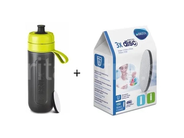 Filtračná fľaša Brita Fill & Go Active limetková + 3 filtre MicroDisc