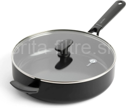 GreenPan Smart soté panvica 28 cm s pokrievkou a pomocnou rukoväťou, čierna